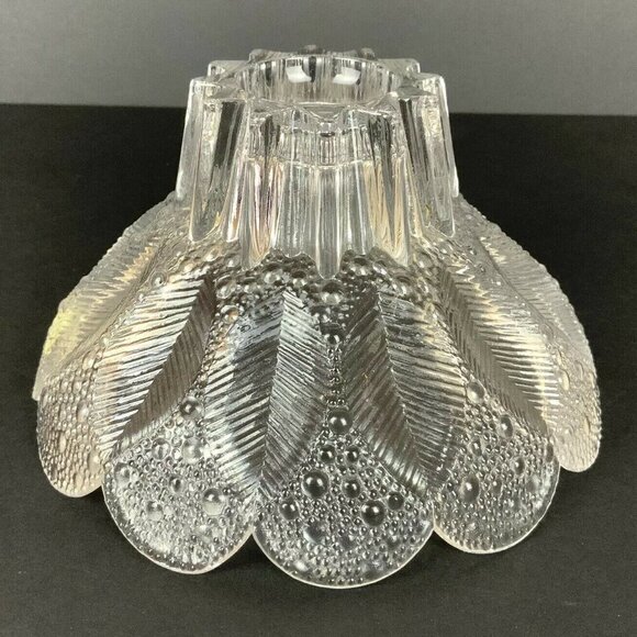 Lausitzer Glas Lead Crystal Dew Drop Leaf Bowl 7 inch Handmade German Republic - Picture 6 of 7